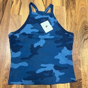NWT Fabletics Live-In Halter Tank Midnight Wave Size S